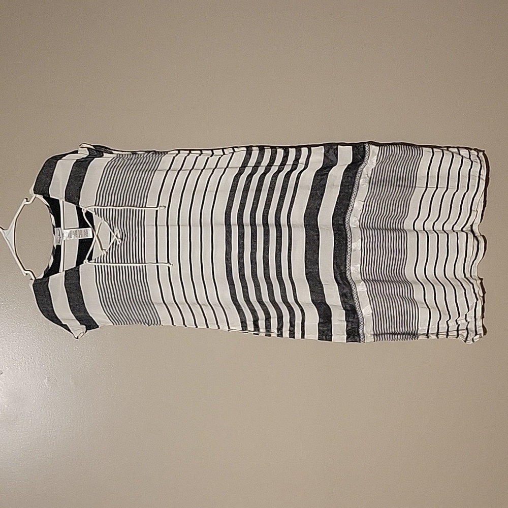 Tommy Bahama Mini Dress Black/White Striped Sleeveless Women’s Size XS